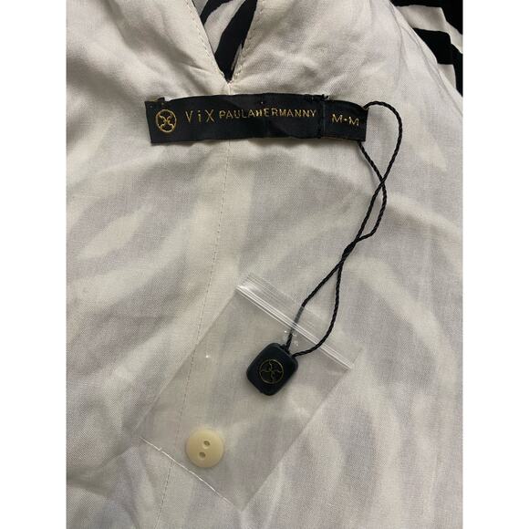 ViX Paula Hermanny Fiorella Black Nora Mini Romper Zebra Print NWOT Size M - Picture 2 of 13